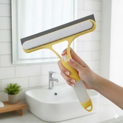 Clearify™ 3-in-1 Glass & Mirror Cleaner - Built-in Spray Bottle + Microfiber Scrubber